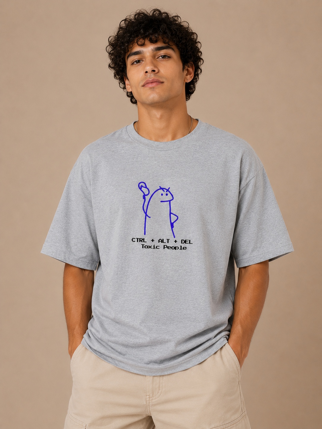 Unisex Ctrl + Delete Toxic People Oversized Standard T-Shirt