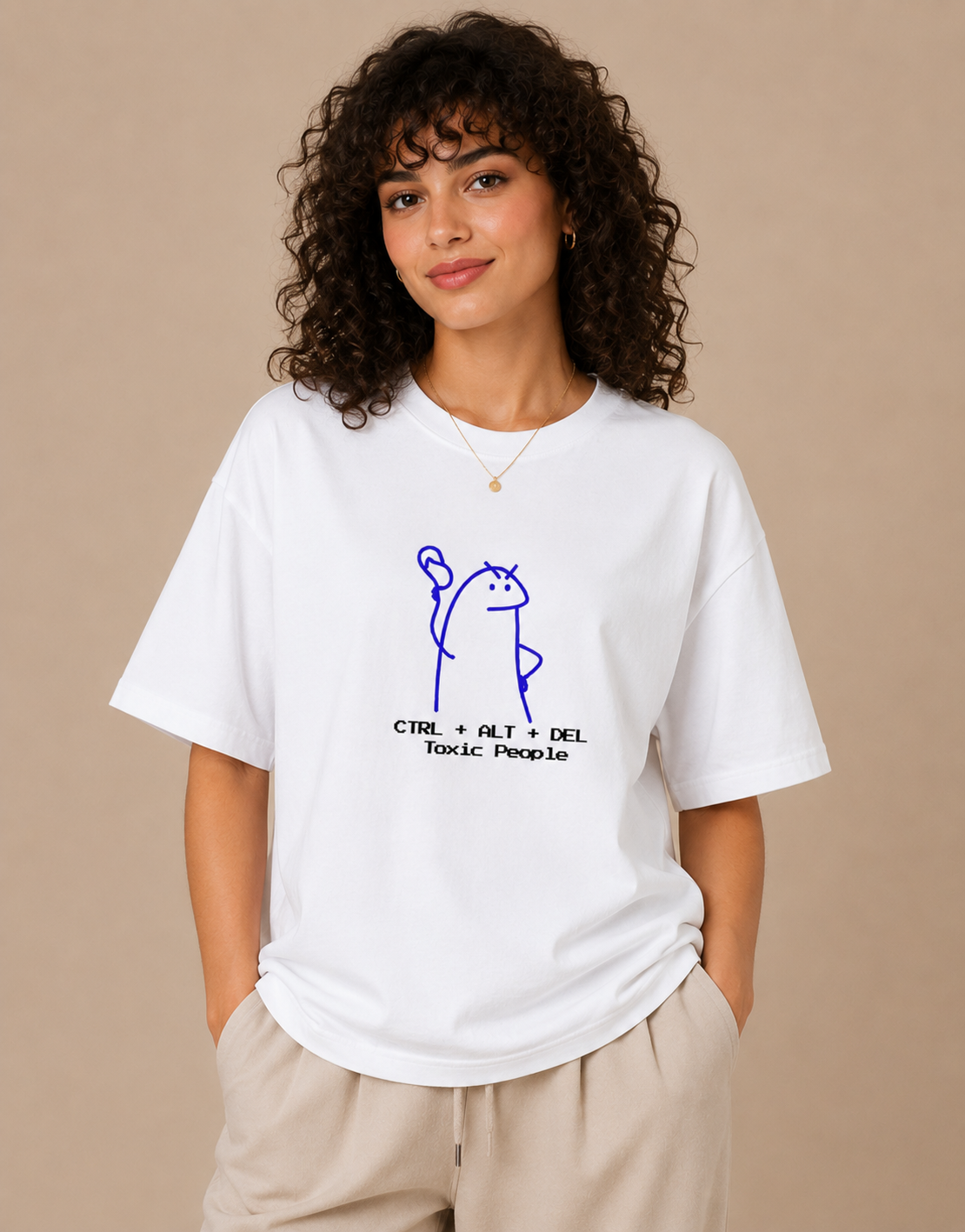 Unisex Ctrl + Delete Toxic People Oversized Standard T-Shirt