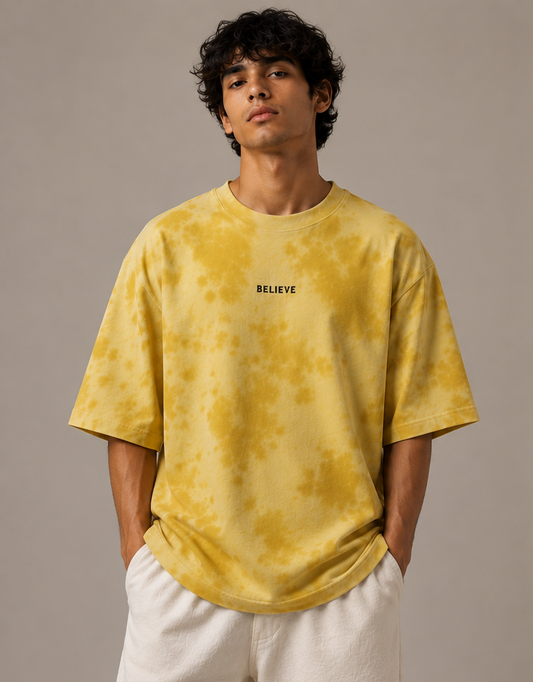Unisex Believe Tie Dye Oversized T-Shirt